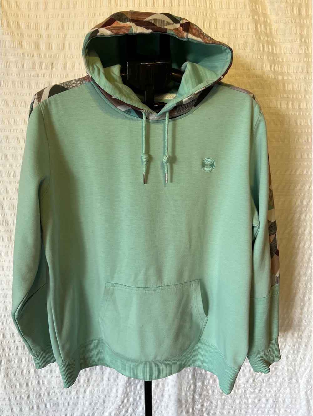 Hooey Women’s XL Mint Green Multicolor Geometric Southwestern Hoodie